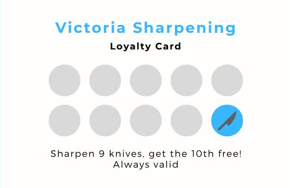 Victoria Sharpening Loyalty Card